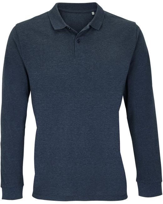 Sol's Langarm-Poloshirt Long Sleeve Polo Shirt Planet Langarmpoloshirt in Blue für Herren
