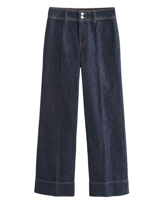 Next Blue Weite Jeans mit weitem Bein und doppeltem Knopf (1-tlg)