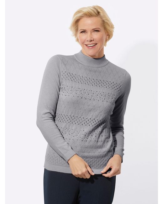 WITT Gray Strickpullover Stehkragenpullover