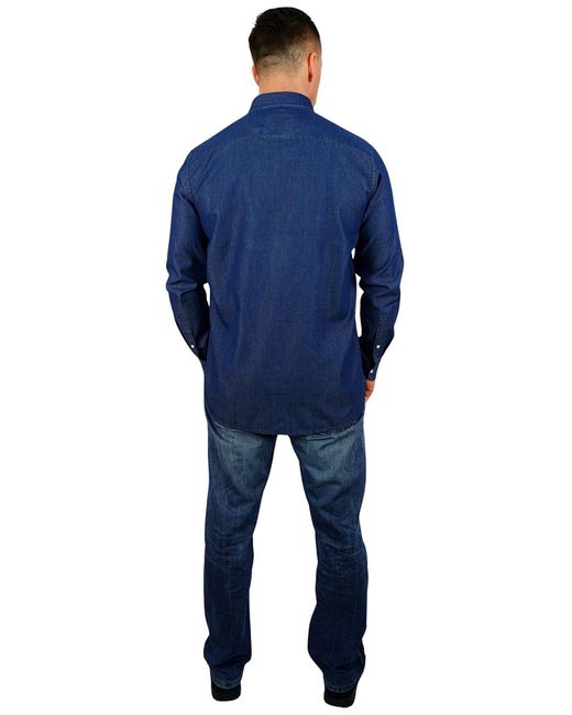 U.S. POLO ASSN. Langarmhemd Shirt Jeanshemd Denim (1-tlg) in Blue für Herren