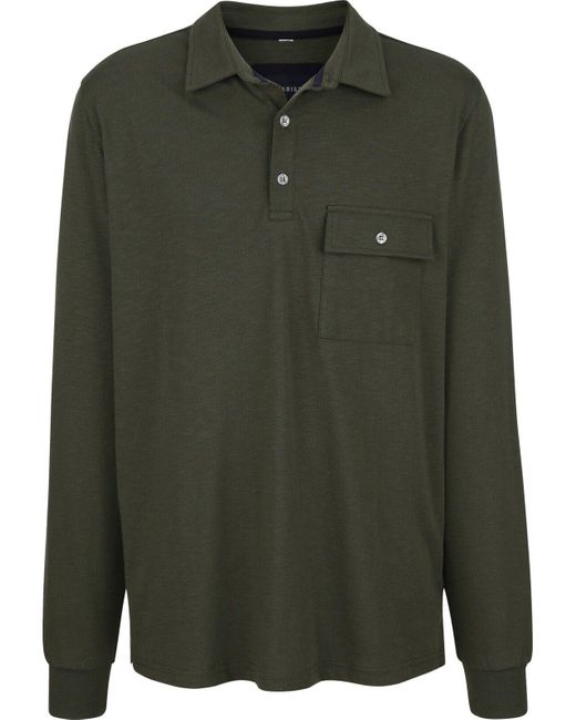 Babista Langarm-Poloshirt FIOREZONTO mit elastischem Bündchen in Green für Herren