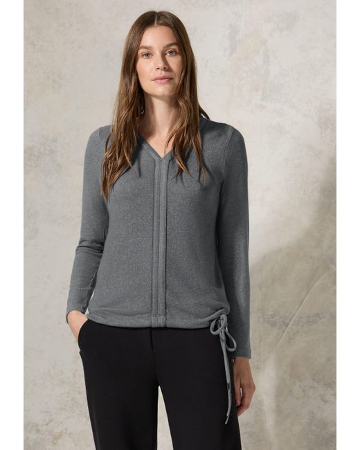 Cecil Gray Langarmshirt aus strecthigem Viskosematerial