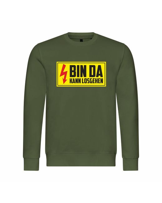 deinshirt Rundhalspullover Pullover Bin da kann losgehen Mit Print Motiv, Grafik in Green für Herren