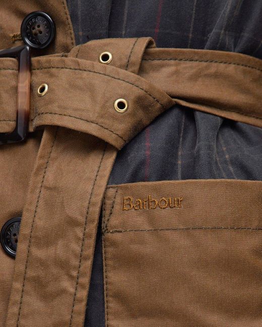 Barbour Brown Funktionsmantel Wachs-Trenchcoat Everley