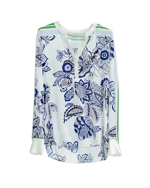Herzensangelegenheit Blue Longbluse Tunikabluse aus Seide