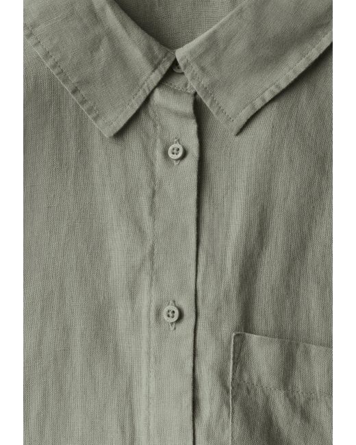 Street One Gray Langarmbluse Leinen-Hemdbluse