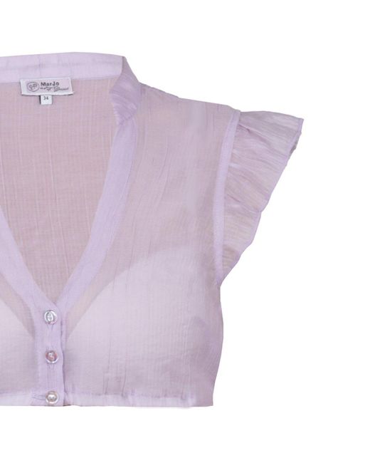 Marjo Purple Dirndlbluse 'Waldbrunn' Flügelarm 307700, Flieder