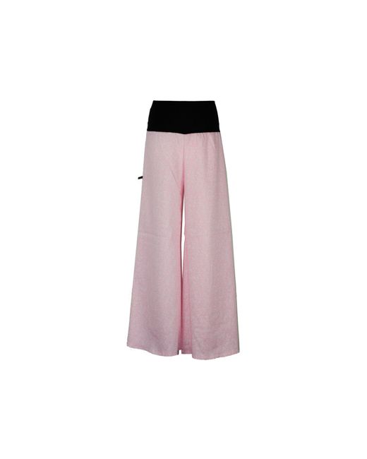 dunkle design Pink Stretch-Jeans Marlene Stil weites Bein