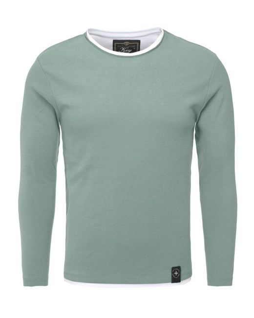 Key Largo Sweatshirt MSW SARASOTA round in Green für Herren