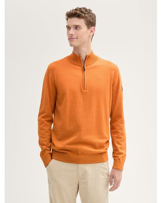 Tom Tailor Troyer Strickpullover in Orange für Herren