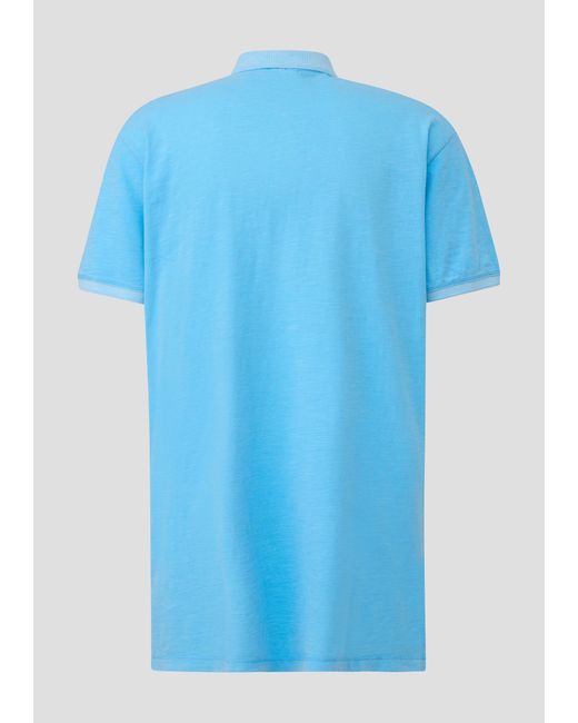 S.oliver Kurzarmshirt Poloshirt mit -Detail Logo, Garment Dye in Blue für Herren