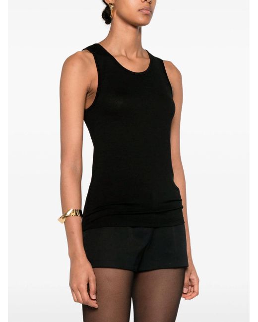 Camiseta Con Logotipo Bordado, Talla Saint Laurent de color Black