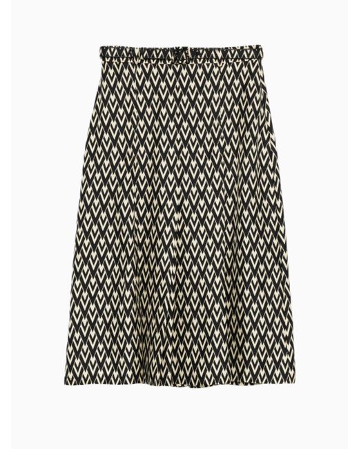 Falda Midi Con Logo, Talla Valentino de color Black