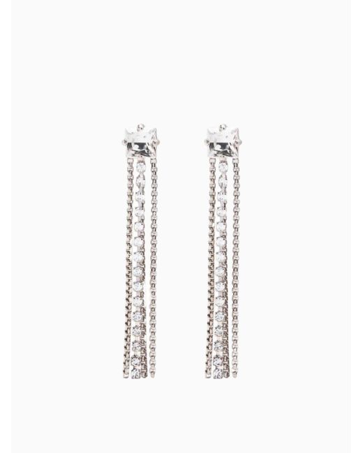 Pendientes con apliques de cristales Miu Miu de color White