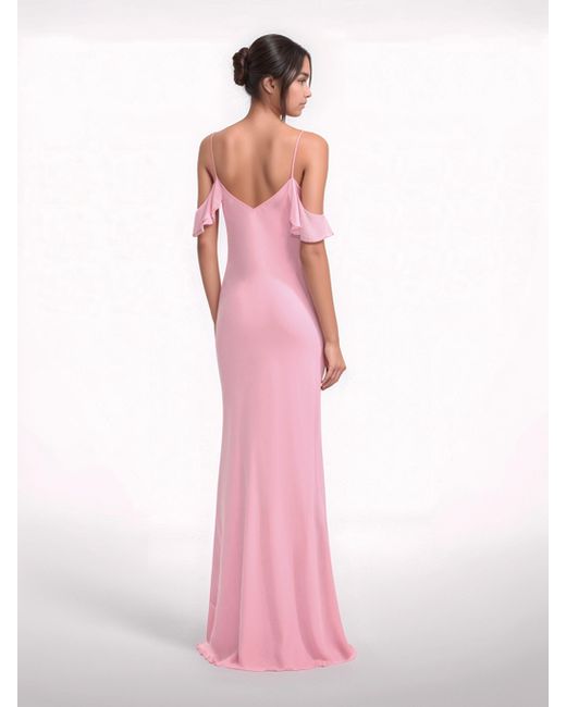 Vestido Maxi De Georgette, Talla Self-Portrait de color Pink
