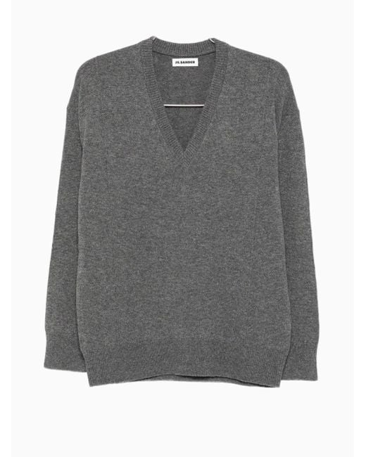 Jersey Con Cuello En V, Talla Jil Sander de color Gray