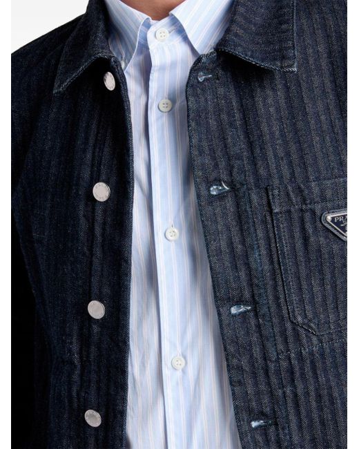 Camisa Con Listas, Talla Prada de hombre de color Blue