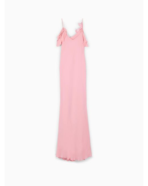 Vestido Maxi De Georgette, Talla Self-Portrait de color Pink