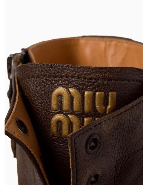 Botines Con Cordones, Talla Miu Miu de color Brown