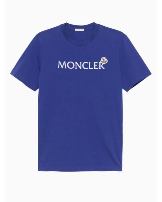 Camiseta Con Logo Flocado, Talla Moncler de hombre de color Blue