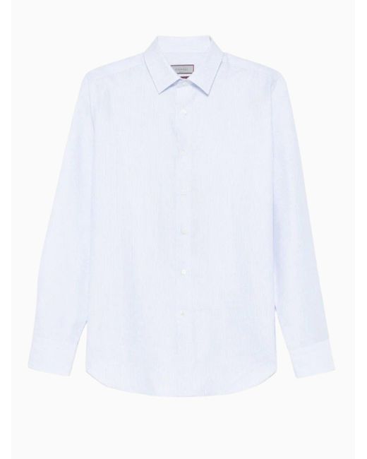 Camisa De Listas, Talla Canali de hombre de color White