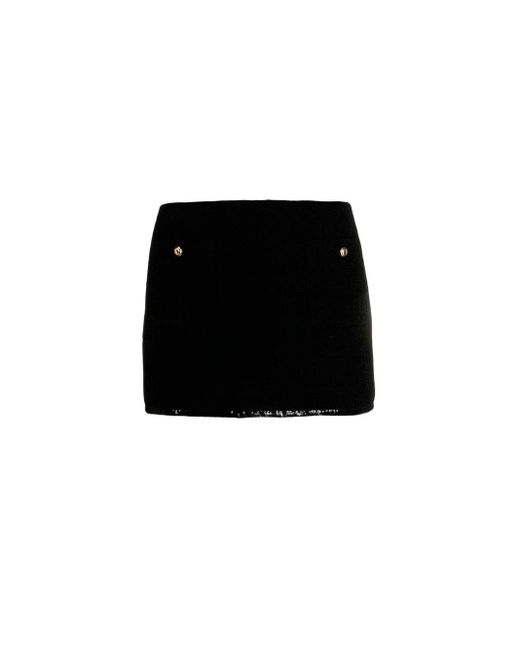 Minifalda Con Detalle De Lentejuelas, Talla Miu Miu de color Black