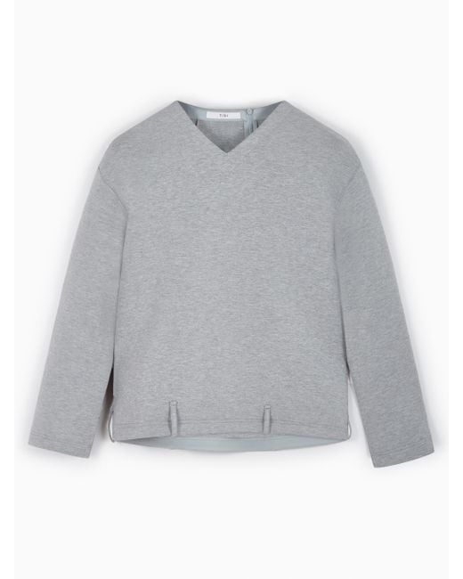 Jersey Con Cuello En V, Talla Tibi de color Gray