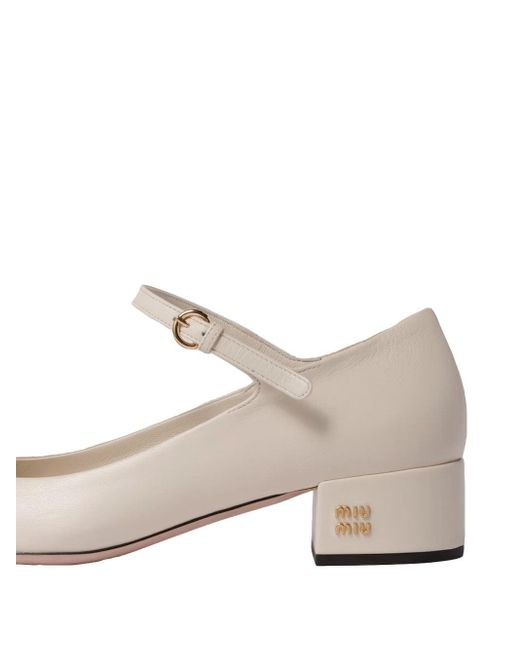Mary Jane A Doble Tono, Talla Miu Miu de color Natural