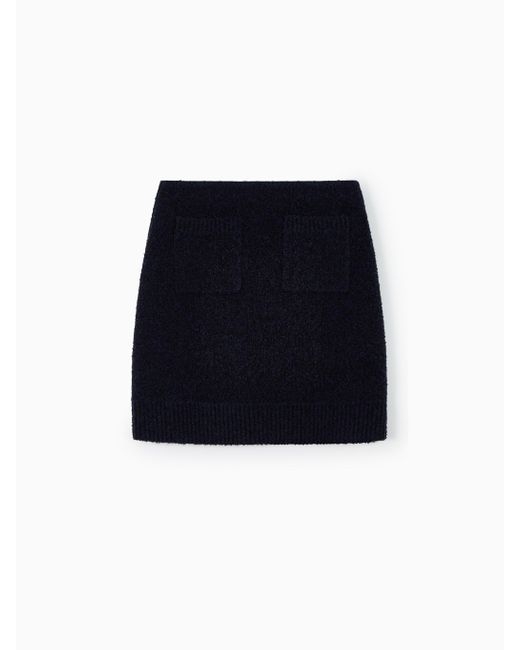Minifalda De Lana Bouclé, Talla Bottega Veneta de color Blue