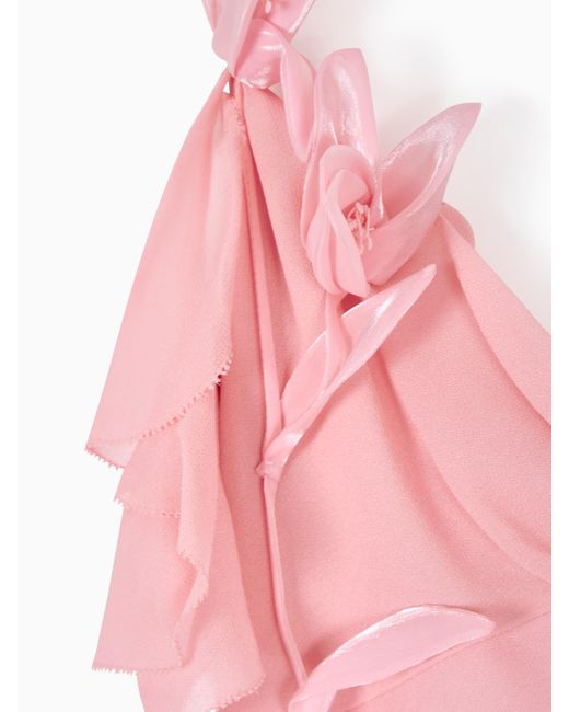 Vestido Maxi De Georgette, Talla Self-Portrait de color Pink