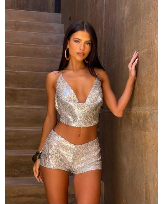 Outcast Brown Miar Shorts Tamara Sequin