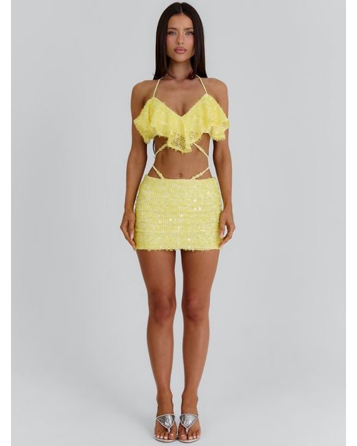 Outcast Yellow Emari Crop Top