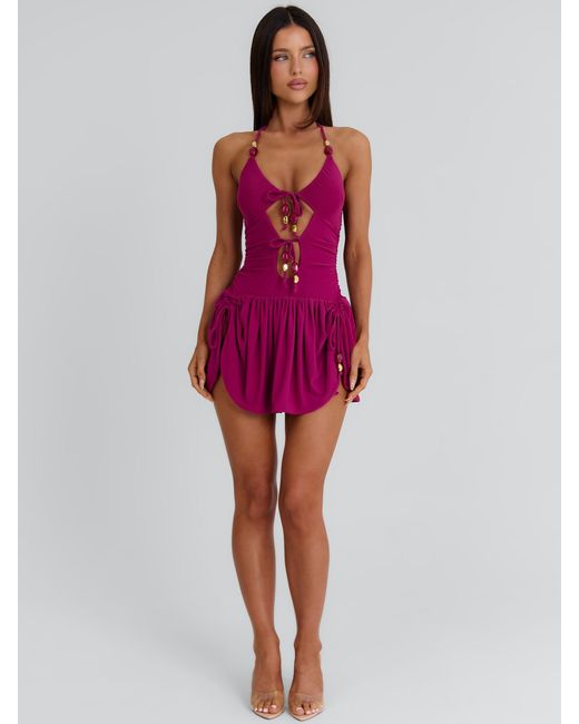 Outcast Pink Krisden Mini Dress Plum