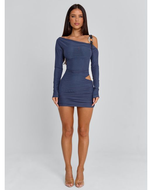 Outcast Blue Aurelle Mini Dress Steel