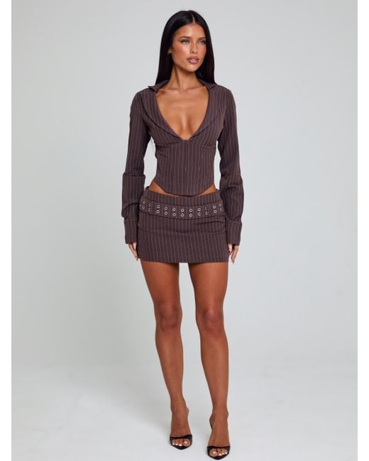 Outcast Purple Kessia Top Pinstripe