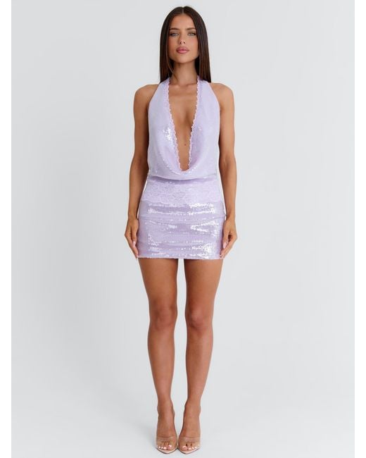 Outcast Purple Alanie Mini Dress Lilac