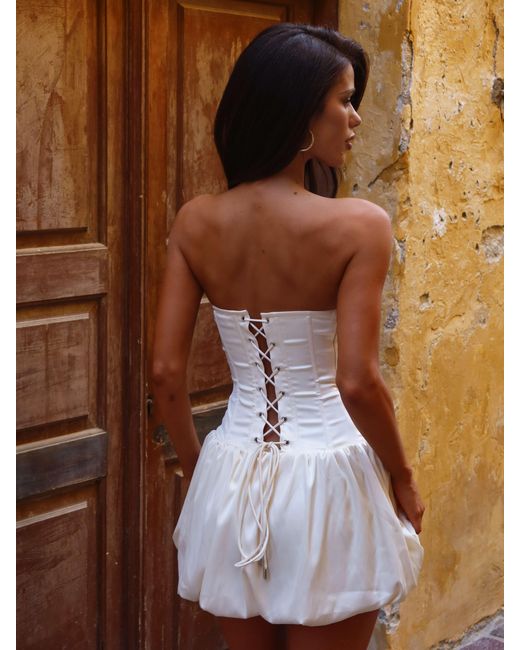 for love and lemons pink corset dress & Floral Waist Seam Mini Colour:WHITE FLORAL Rosette swirl detail Underwire tea length bridesmaid dresses Golftini | Men's Light