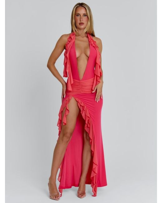 Outcast Red Janie Maxi Dress Coral