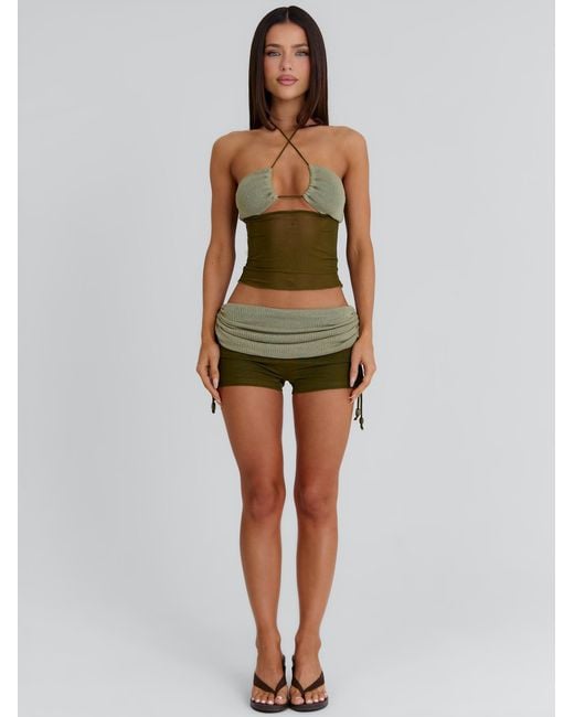 Outcast Green Aubri Shorts Khaki