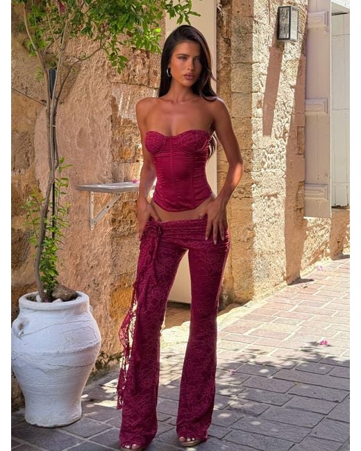 Outcast Red Summei Corset Top Burgundy