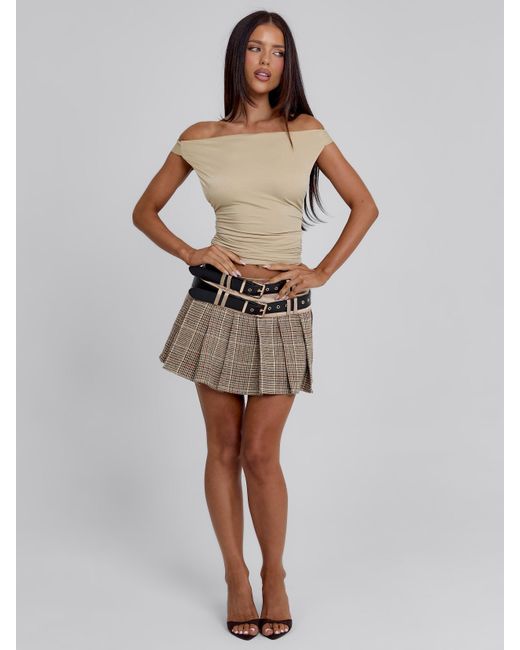 Outcast White Nomi Mini Skirt Plaid