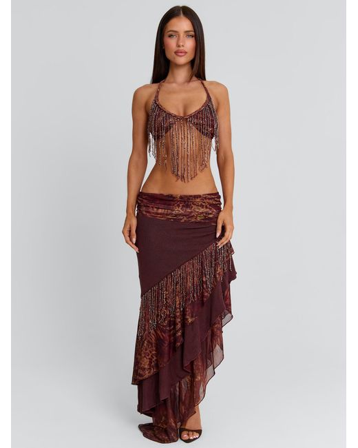 Outcast Brown Rosailina Maxi Skirt Rayella