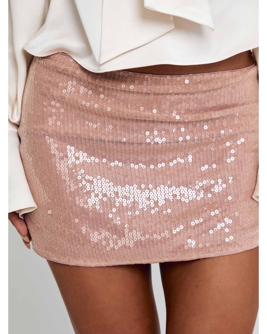 Outcast White Kavana Mini Skirt Rose