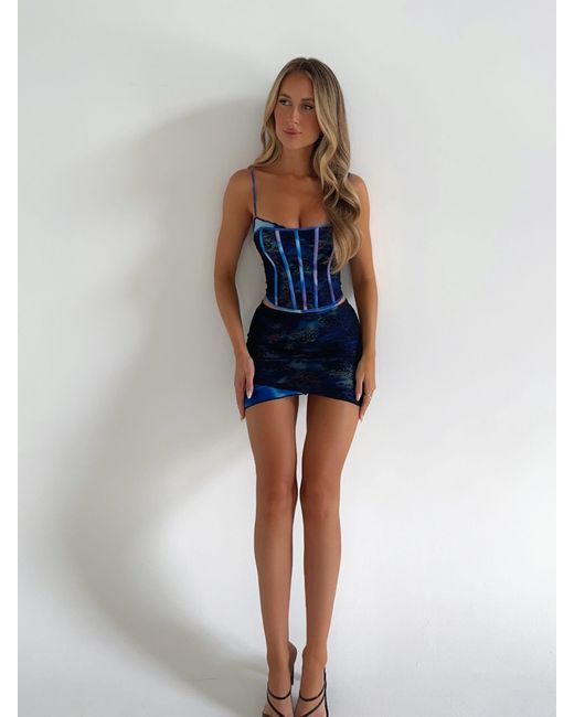 Outcast Blue Mini Skirt Aqua Desol