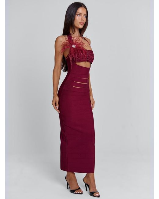 Outcast Red Lunabelle Midi Dress Burgundy