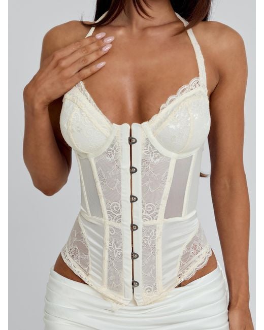 Outcast Green Stellix Corset Top Ivory