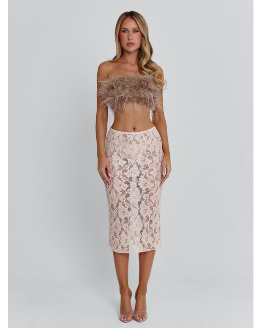 Outcast Gray Merida Midi Skirt Light