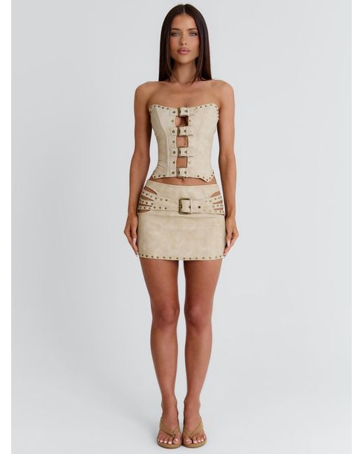 Outcast Green Rodeo Mini Skirt Sand