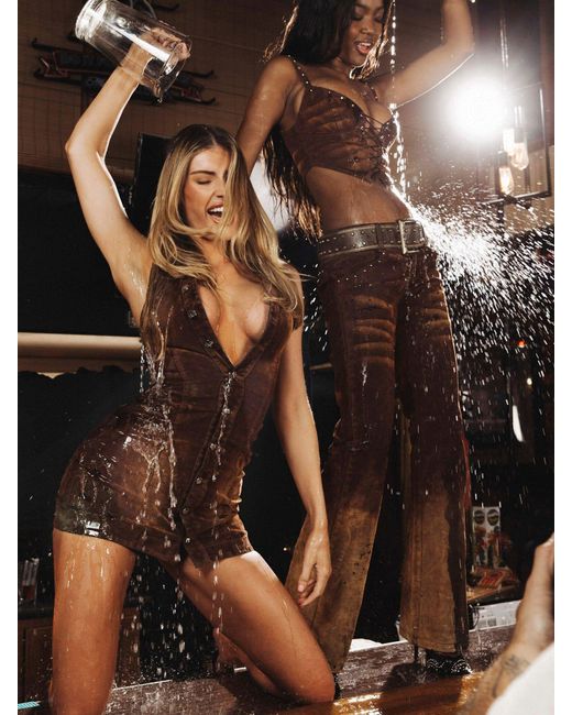 Outcast Black Pyra Mini Dress Rust