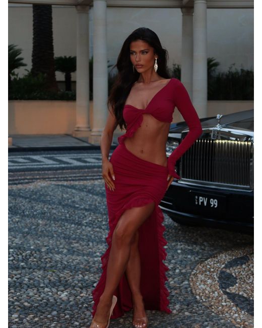Outcast Red Elysia Maxi Dress Burgundy